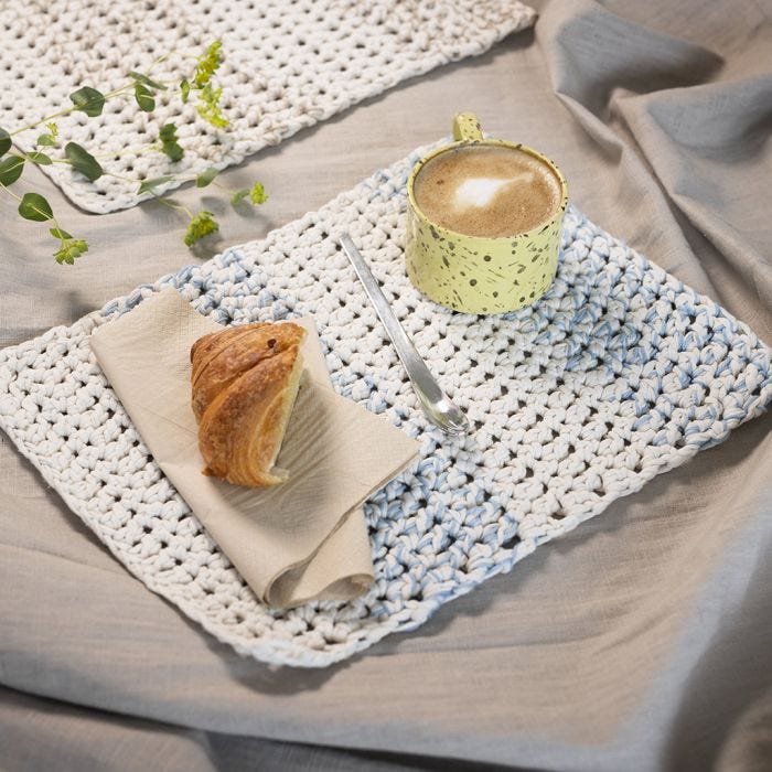 Set de table crocheté en laine épaisse