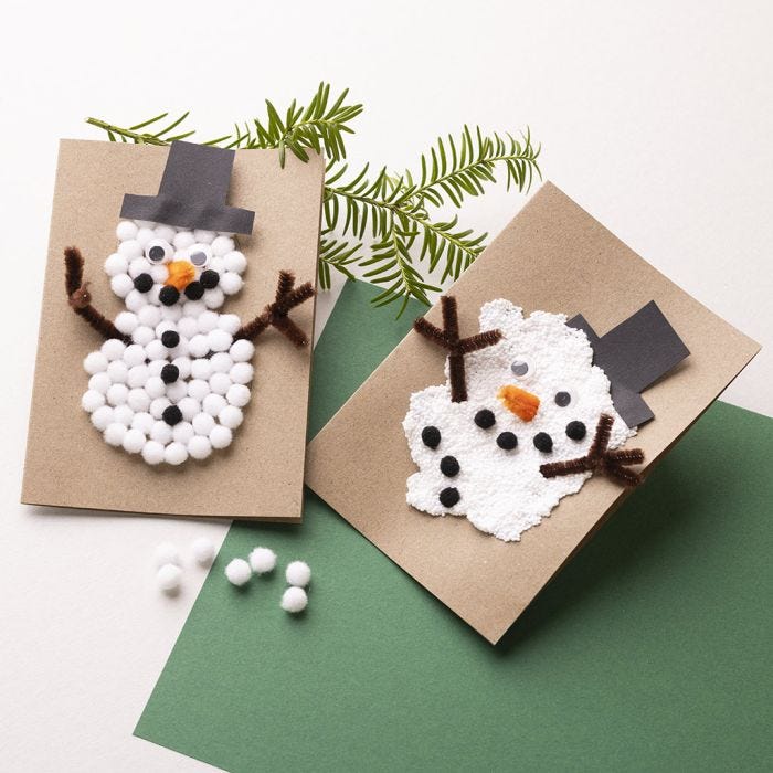 Cartes de Noël avec bonhommes de neige