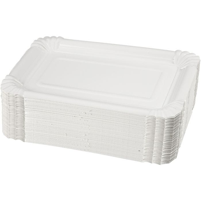 Assiettes plates rectangulaires, dim. 20x13 cm, 250 pièces/ 1 Pq.