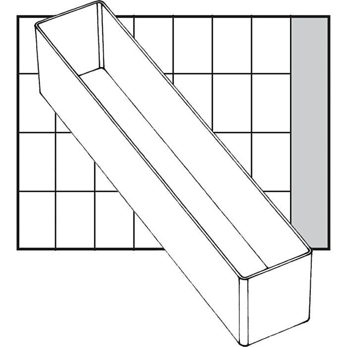 Boîte de rangement, dim. A9-4, H : 47 mm, dim. 218x39 mm, 1 pièce