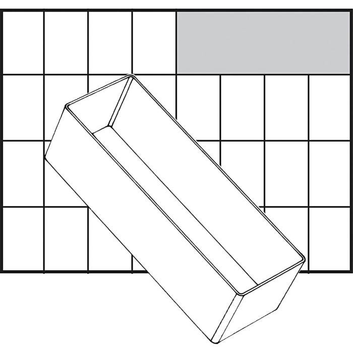 Boîte de rangement, H: 47 mm, dim. 157x55 mm, 1 pièce