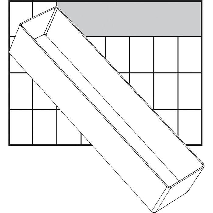 Boîte de rangement, dim. A8-3, H : 47 mm, dim. 235x55 mm, 1 pièce