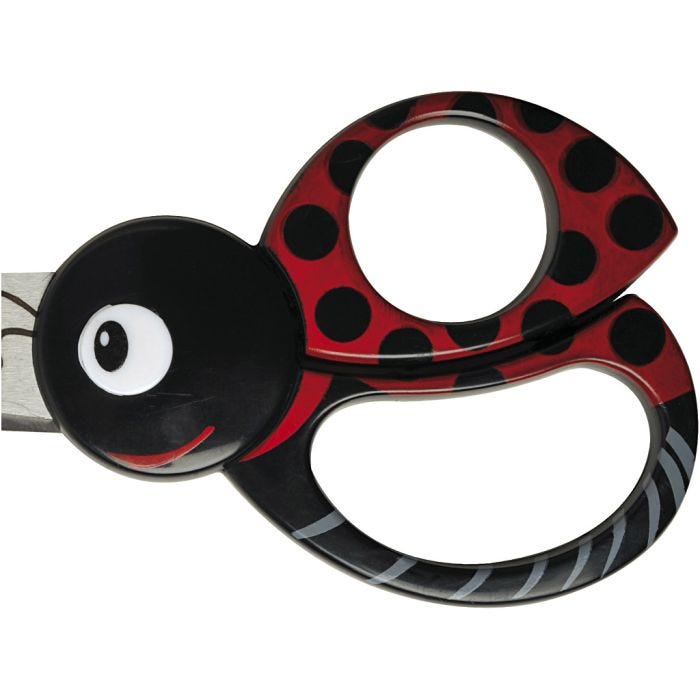 Ciseaux Animaux pour Enfants, Coccinelle, L : 13 cm, 1 pièce