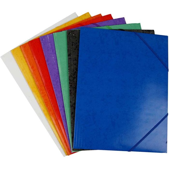 Chemises à élastiques, A4, dim. 22,9×32,4 cm, ass. de couleurs, 8x3 pièce, 24 pièces/ 1 Pq.