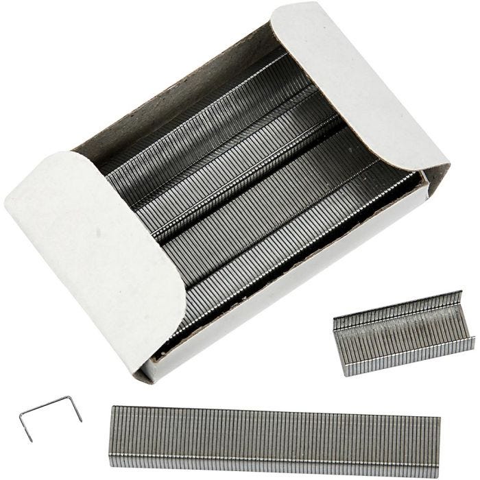 Agrafes, dim. 6/4, L : 6 mm, 10x1000 pièces/ 1 Pq.