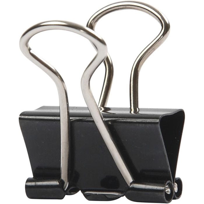 Pince-notes, L : 19 mm, noir, 40 pièces/ 1 Pq.