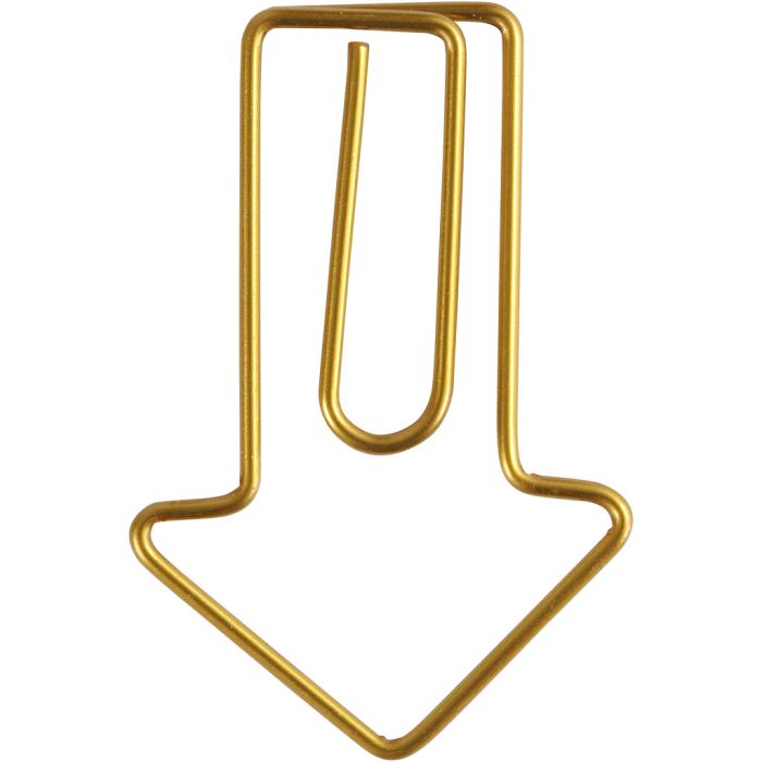 Trombones, flèche, dim. 40x25 mm, or, 6 pièces/ 1 Pq.