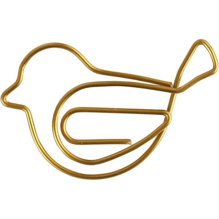 Trombones, oiseau, dim. 32x40 mm, or, 6 pièces/ 1 Pq.