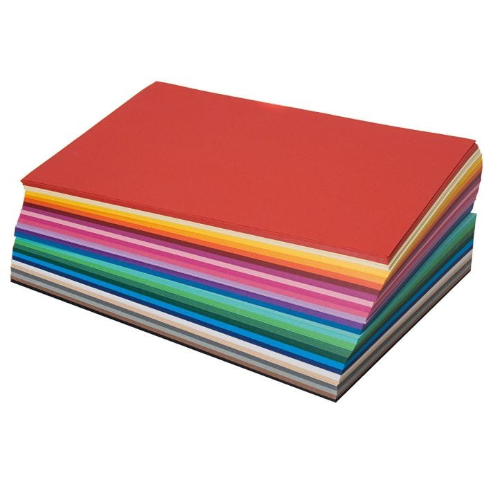 Papier à découper ton sur ton, A4, 130 gr, 20x25 flles ass., 500 flles/ 1 Pq.