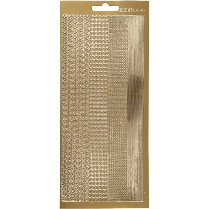 Autocollants, bordures, feuille 10x23 cm, or, 1 flles