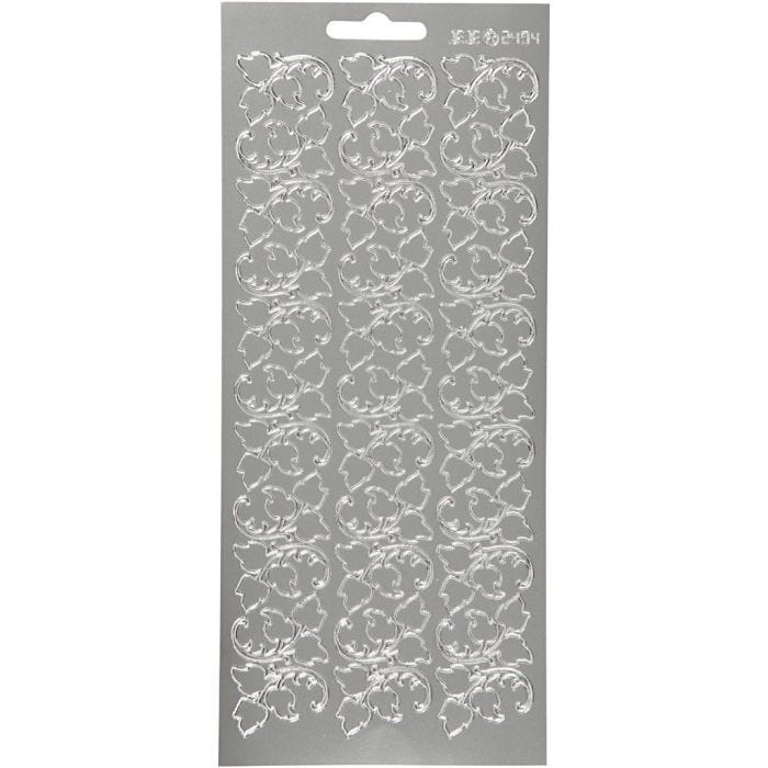 Autocollants, feuilles, feuille 10x23 cm, argent, 1 flles