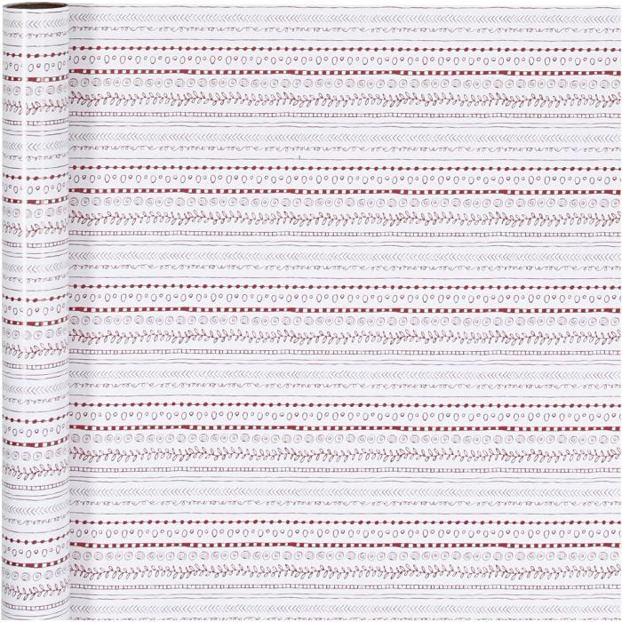 Inpakpapier, doodles, B: 70 cm, 80 gr, rood, wit, 4 m/ 1 rol