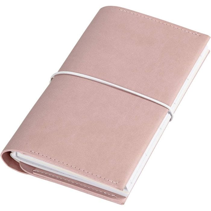 Planner, dim. 10x18x1,5 cm, fermeture élastique, rose, 1 pièce