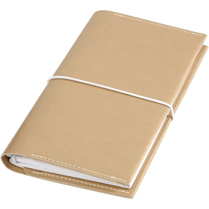 Planner, dim. 10x18x1,5 cm, fermeture élastique, or, 1 pièce