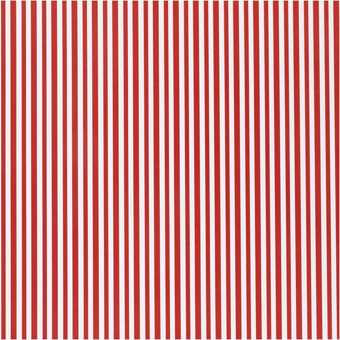 Papier cadeau, Rayures, L : 50 cm, 80 gr, rouge/blanc, 100 m/ 1 rouleau