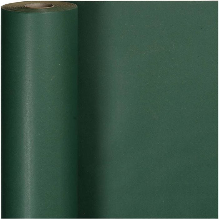 Papier cadeau, L : 50 cm, 60 gr, vert, 100 m/ 1 rouleau