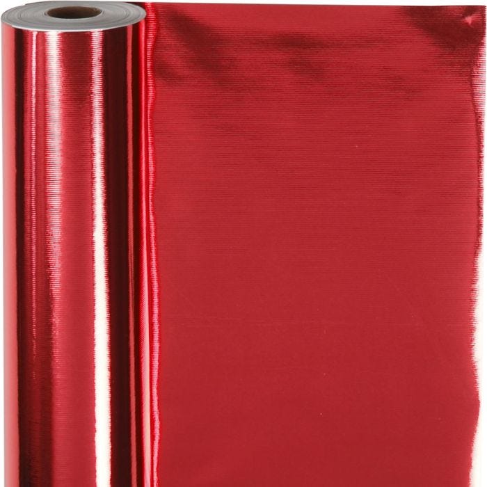 Papier cadeau, L : 50 cm, 65 gr, rouge, 100 m/ 1 rouleau