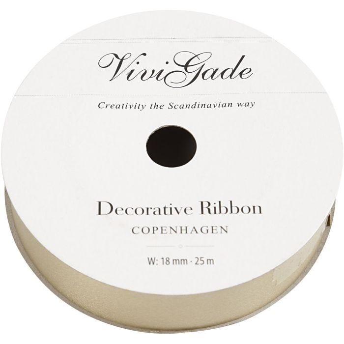 Ruban cadeau, L : 18 mm, mate, or, 25 m/ 1 rouleau