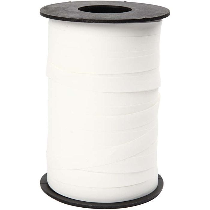Ruban cadeau, L : 10 mm, mate, blanc, 250 m/ 1 rouleau