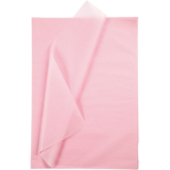 Papier de Soie, feuille 50x70 cm, 17 gr, rose clair, 25 flles/ 1 Pq.