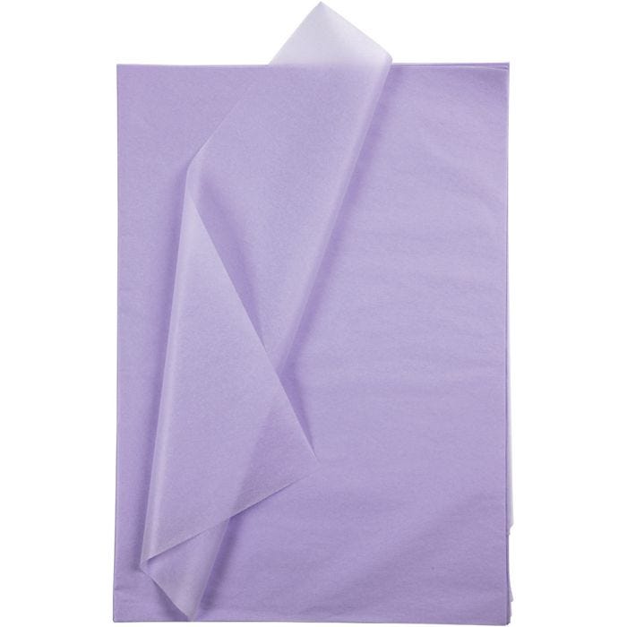 Papier de Soie, feuille 50x70 cm, 17 gr, mauve clair, 10 flles/ 1 Pq.