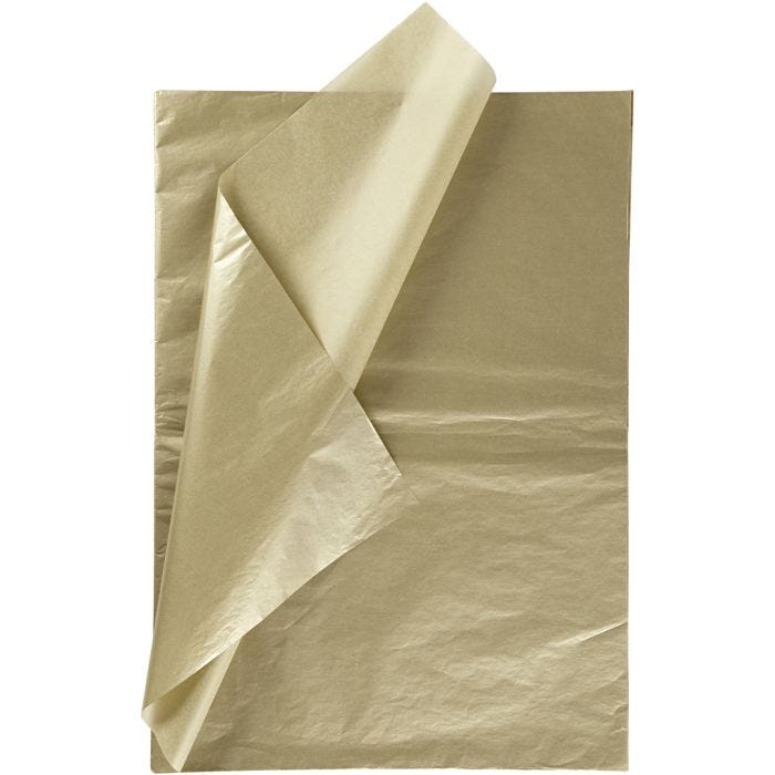 Papier de Soie, feuille 50x70 cm, 17 gr, or, 6 flles/ 1 Pq.