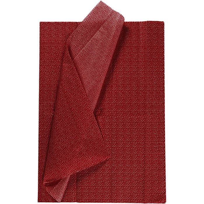 Papier de soie, feuille 50x70 cm, 14 gr, rouge, 6 flles/ 1 Pq.