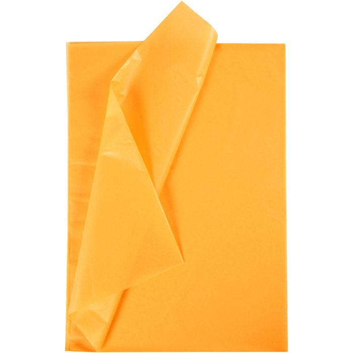 Papier de Soie, feuille 50x70 cm, 17 gr, jaune, 10 flles/ 1 Pq.