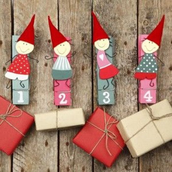 Amusing Advent Pixies on Pegs