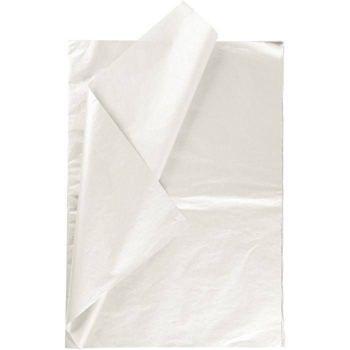 Papier de Soie, feuille 50x70 cm, 17 gr, nacré, 6 flles/ 1 Pq.