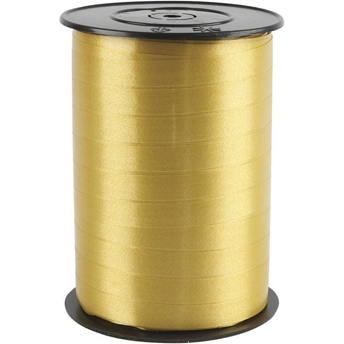 Ruban cadeau, L : 10 mm, brillante, or, 250 m/ 1 rouleau