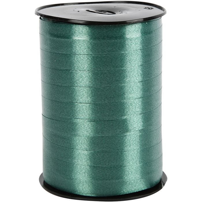 Ruban cadeau, L : 10 mm, brillante, vert foncé, 250 m/ 1 rouleau
