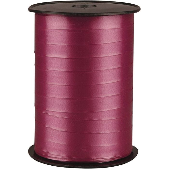 Ruban cadeau, L : 10 mm, brillante, rouge rubis, 250 m/ 1 rouleau