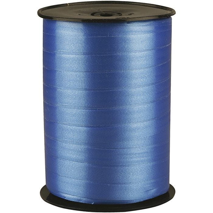 Ruban cadeau, L : 10 mm, brillante, bleu, 250 m/ 1 rouleau