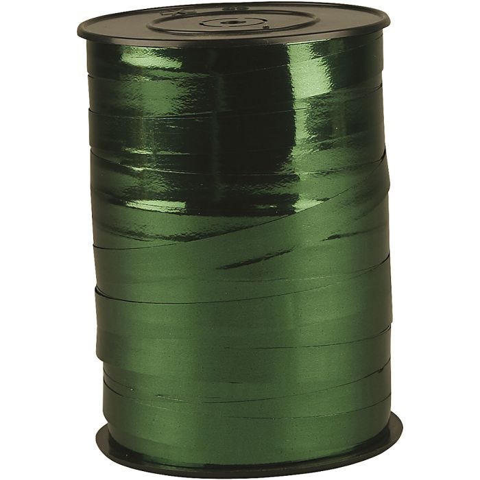 Ruban cadeau, L : 10 mm, brillante, vert métallique, 250 m/ 1 rouleau