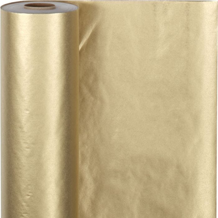 Papier cadeau, L : 50 cm, 60 gr, or, 100 m/ 1 rouleau
