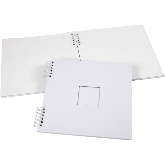 Scrapbook reliure spirale, dim. 30,5x30,5 cm, 250 gr, blanc, 1 pièce