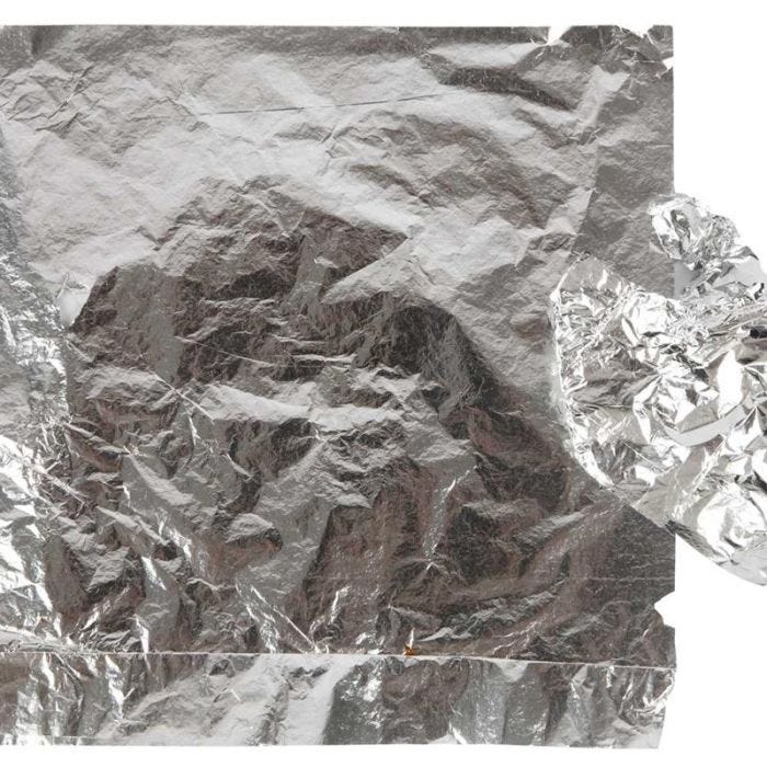 Imitation feuille métal, feuille 16x16 cm, argent, 0,625 m2, 25 flles/ 1 Pq.