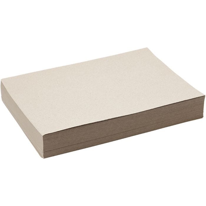 Papier Cartonné Recyclé, A4, feuille 210x297 mm, 100 gr, brun gris, 250 flles/ 1 Pq.