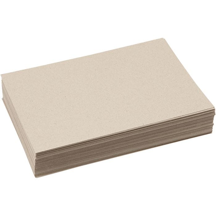 Carton Recyclé, A4, feuille 210x297 mm, 225 gr, brun gris, 125 flles/ 1 Pq.
