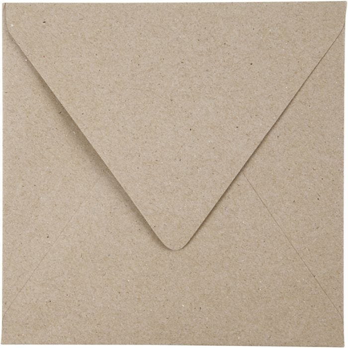 Enveloppe recyclée, dimension enveloppes 16x16 cm, 120 gr, naturel, 50 pièces/ 1 Pq.