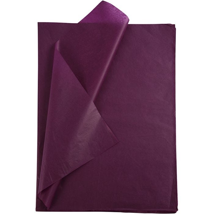 Papier de Soie, feuille 50x70 cm, 17 gr, bordeaux, 25 flles/ 1 Pq.