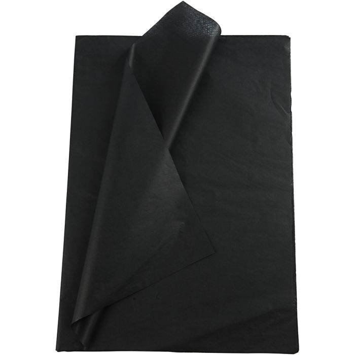 Papier de Soie, feuille 50x70 cm, 17 gr, noir, 25 flles/ 1 Pq.