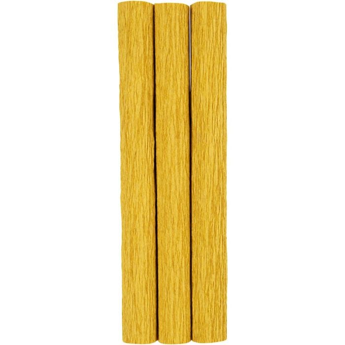 Papier Crépon, feuille 25x60 cm, Crêpé à 180%, 105 gr, curry, 3 flles/ 1 Pq.