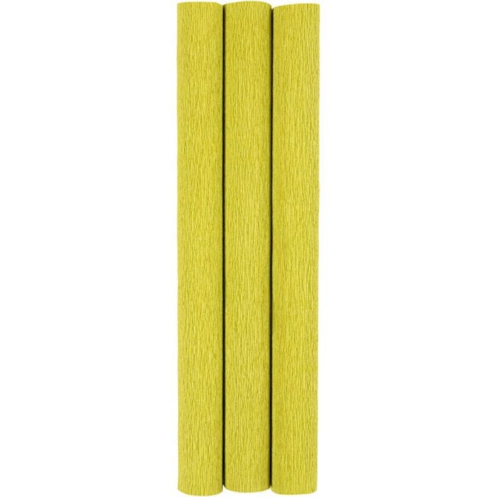 Papier Crépon, feuille 25x60 cm, Crêpé à 180%, 105 gr, vert clair, 3 flles/ 1 Pq.