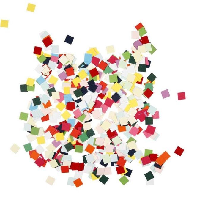 Mosaïques en papier cartonné, carré, dim. 10x10 mm, 180 gr/ 1 Pq.