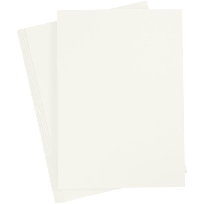 Papier Cartonné, A4, feuille 210x297 mm, 180 gr, blanc cassé, 20 flles/ 1 Pq.