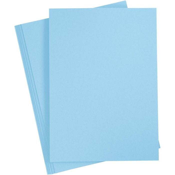 Papier Cartonné, A4, feuille 210x297 mm, 180 gr, bleu clair, 20 flles/ 1 Pq.