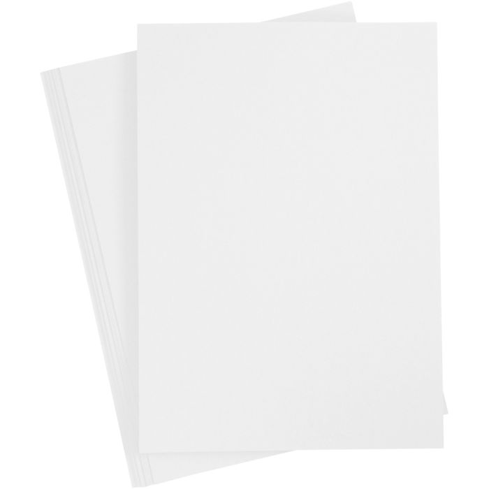 Papier Cartonné, A4, feuille 210x297 mm, 180 gr, blanc, 20 flles/ 1 Pq.