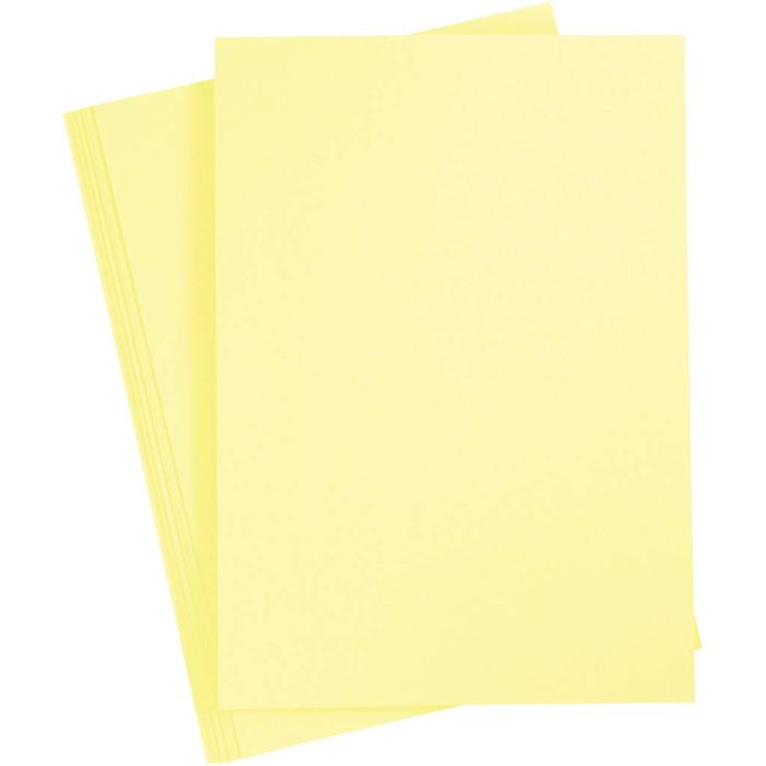 Papier Cartonné, A4, feuille 210x297 mm, 180 gr, jaune clair, 20 flles/ 1 Pq.